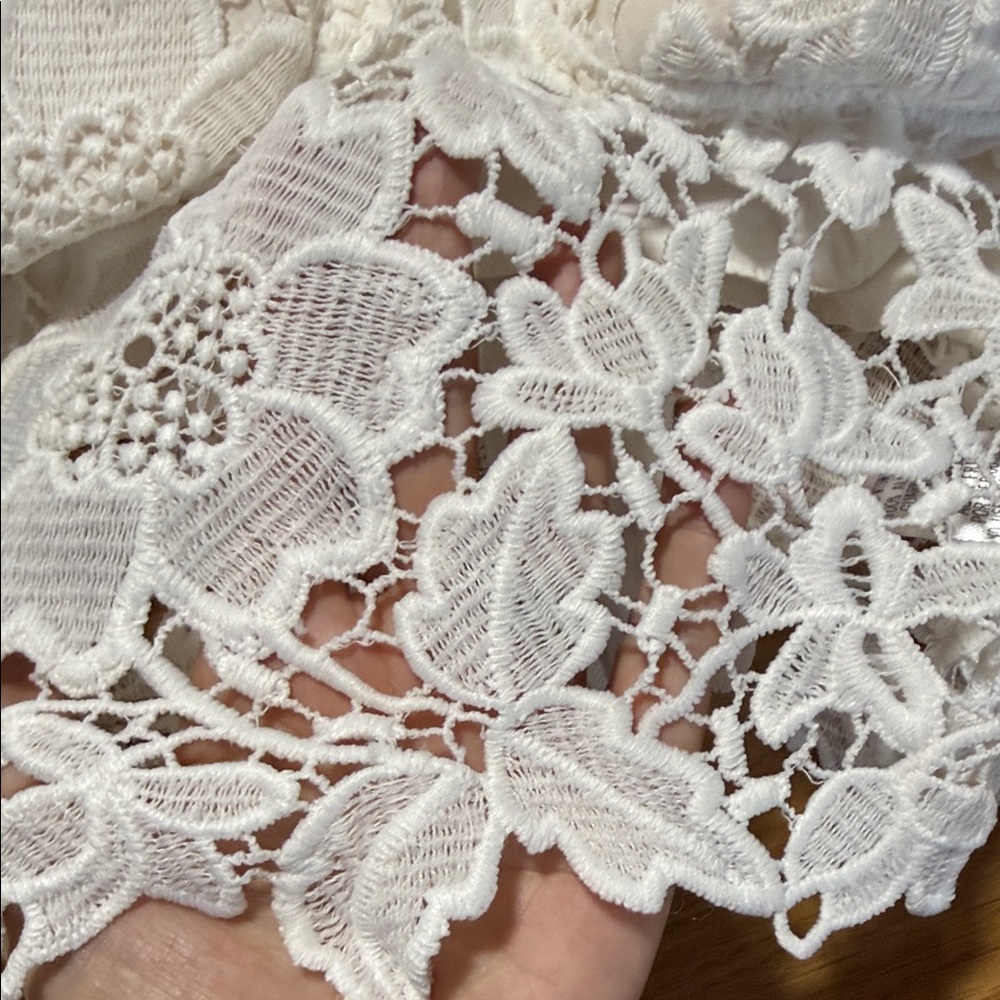 L’atiste by Amy White Lace Floral Crop Top Bustier Small - Picture 6 of 6